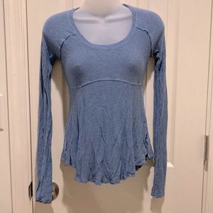 Free People blue knit LS top, XS